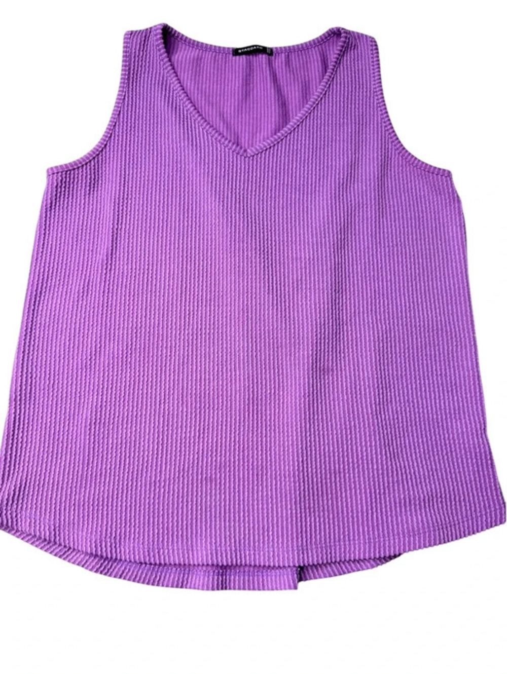 Staccato Women's L Purple V-Neck Sleeveless Tank Top sku2119